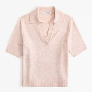 Collared Spring Knit Top Abercrombie + Fitch